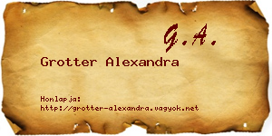 Grotter Alexandra névjegykártya